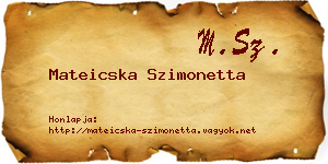 Mateicska Szimonetta névjegykártya